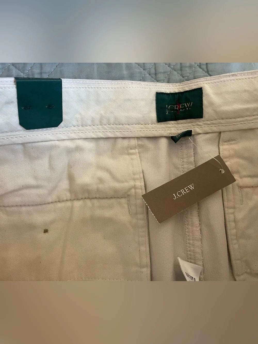 J. CREW Classic-fit pleated 14-wale corduroy trouser in Ivory Size 32 NWT CO455